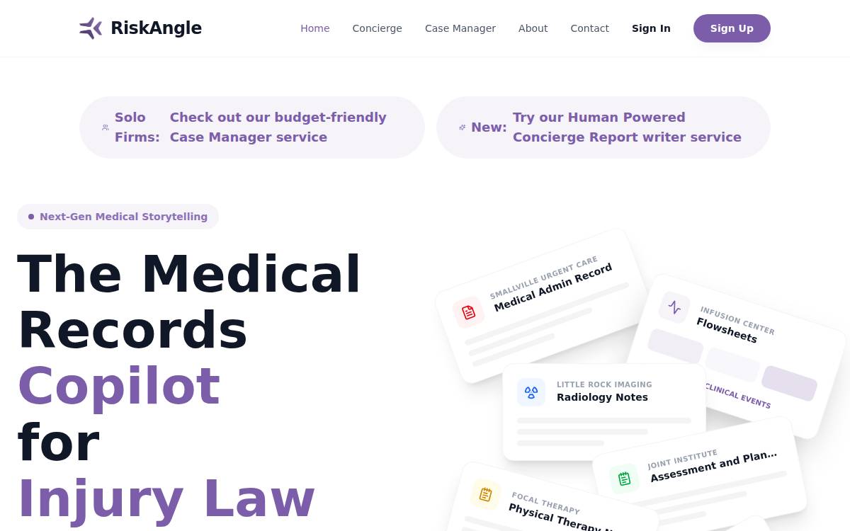RiskAngle website preview