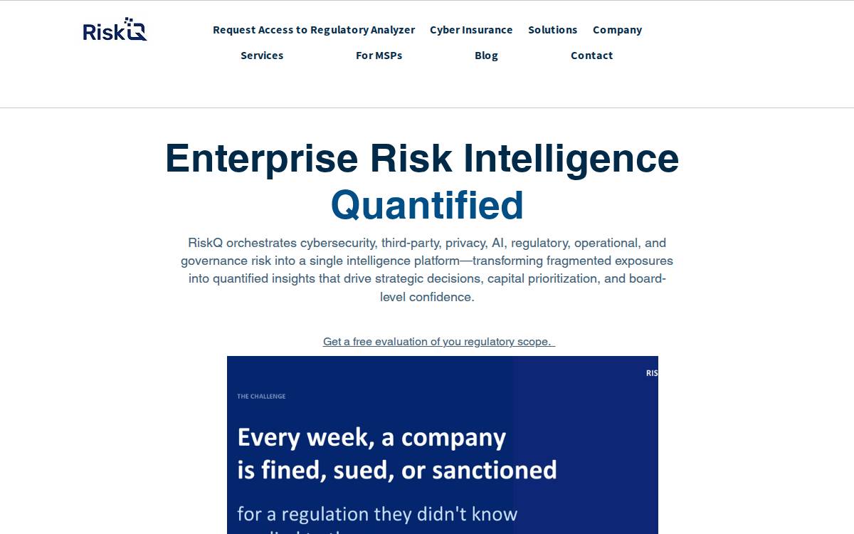RiskQ website preview