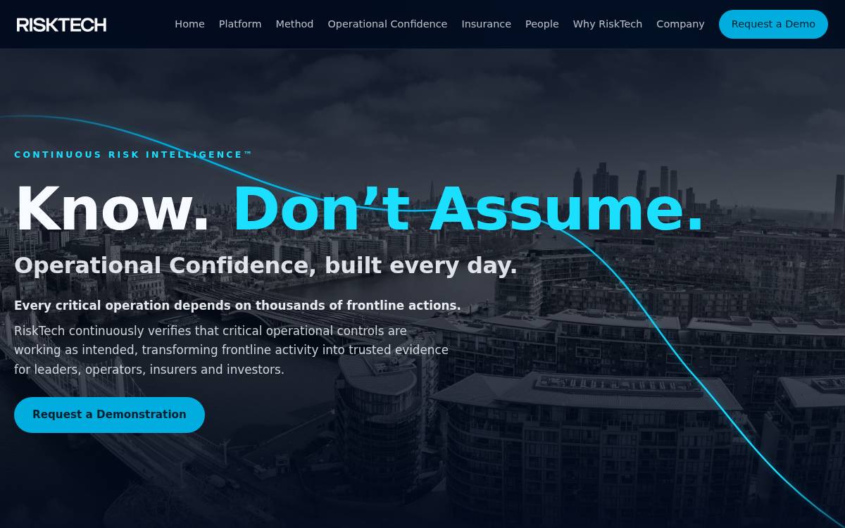 RiskTech website preview