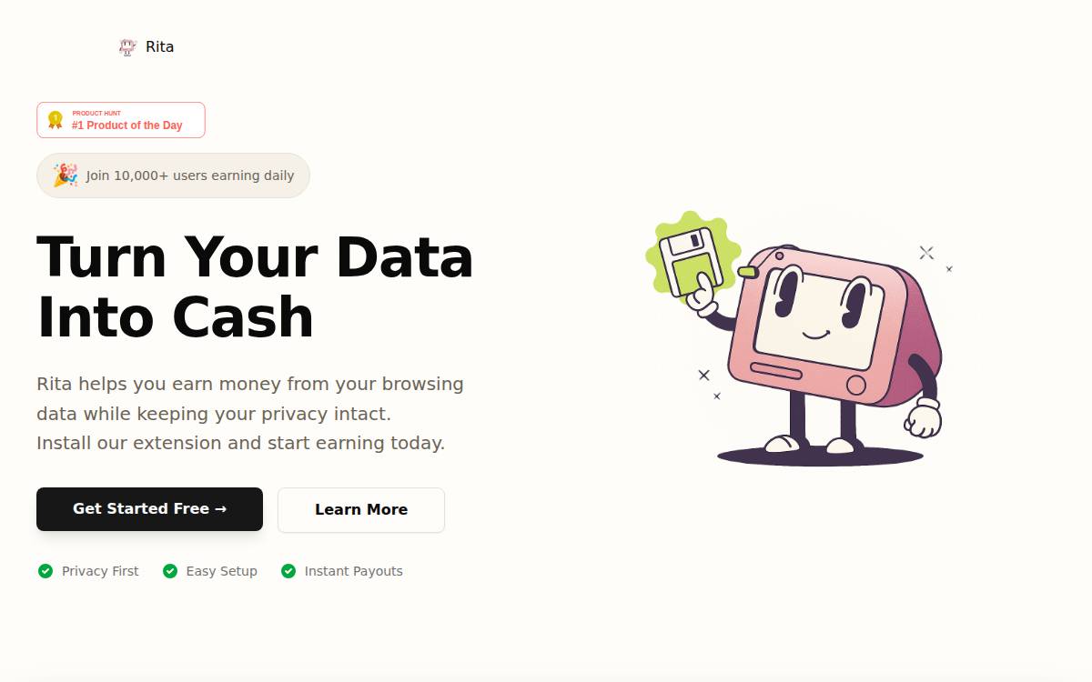 Rita Data website preview