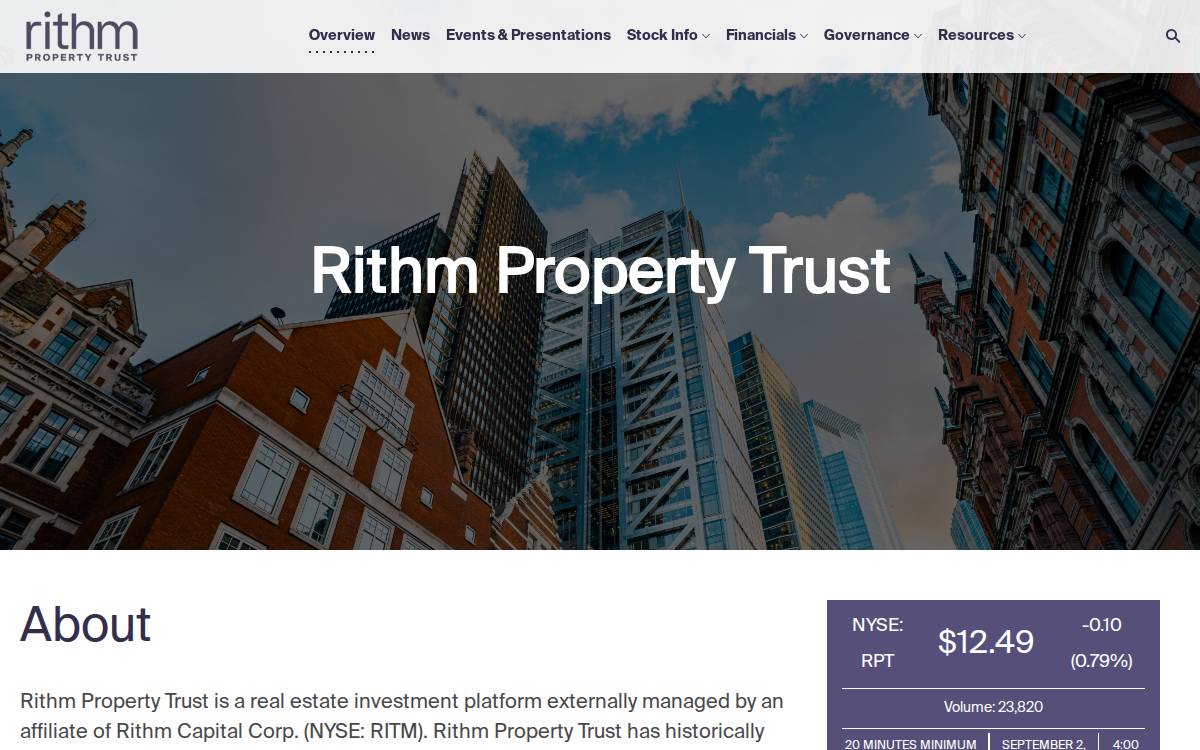 Rithm Property Trust website preview