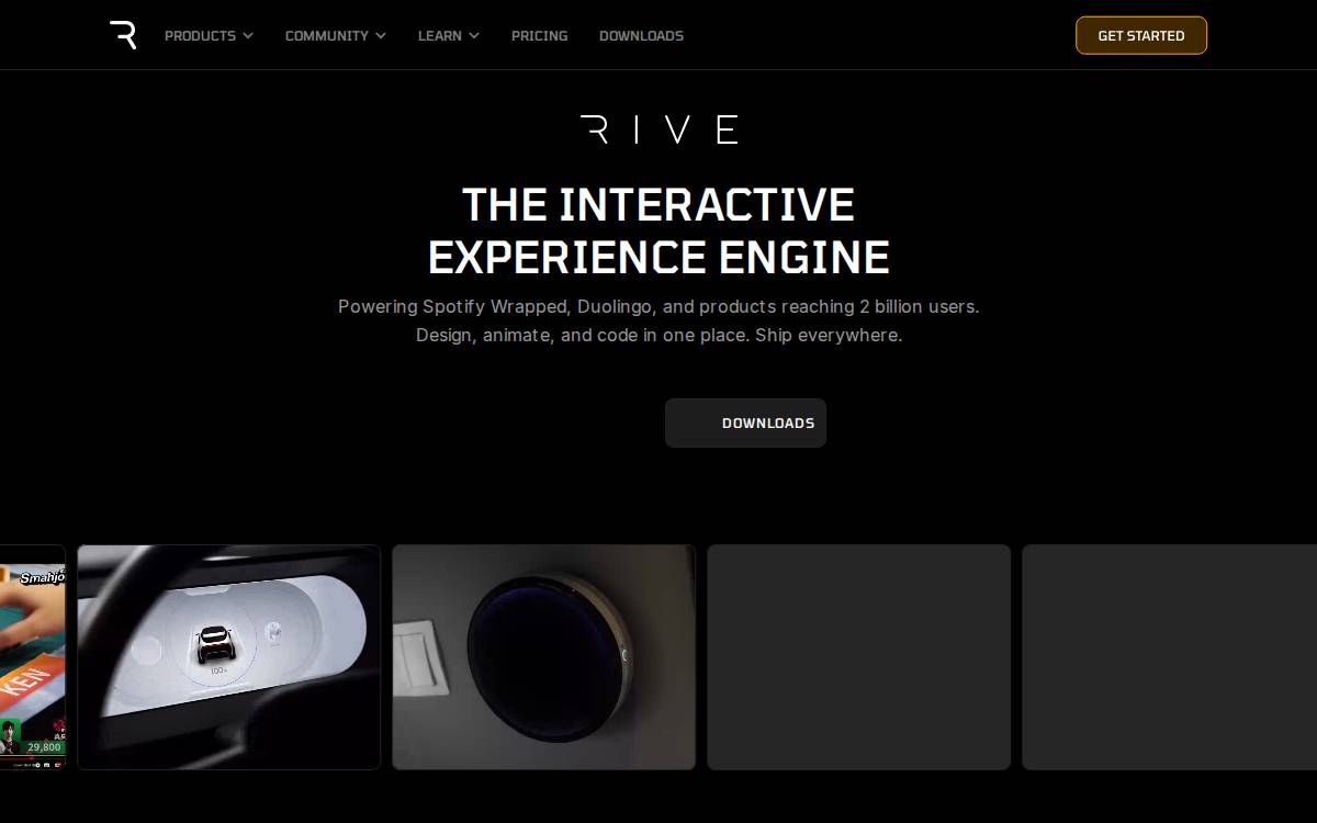 Rive website preview