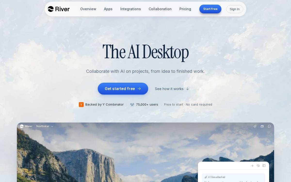 River website preview