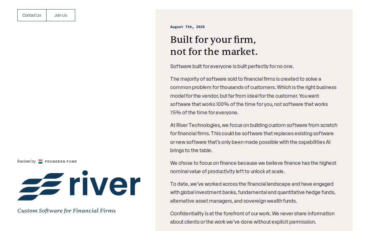 River Technologies website preview