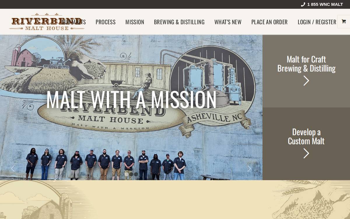 Riverbend Malt House website preview