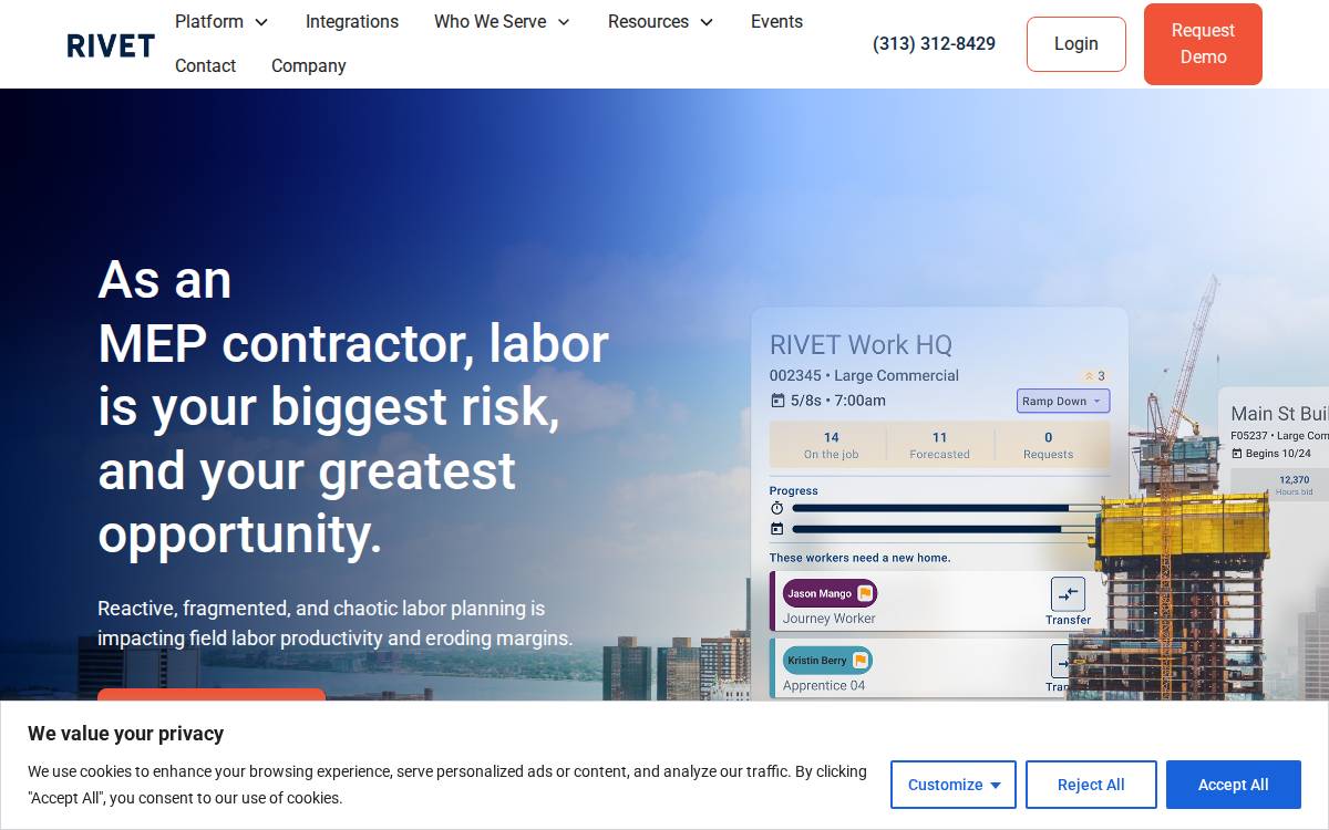 Rivet website preview