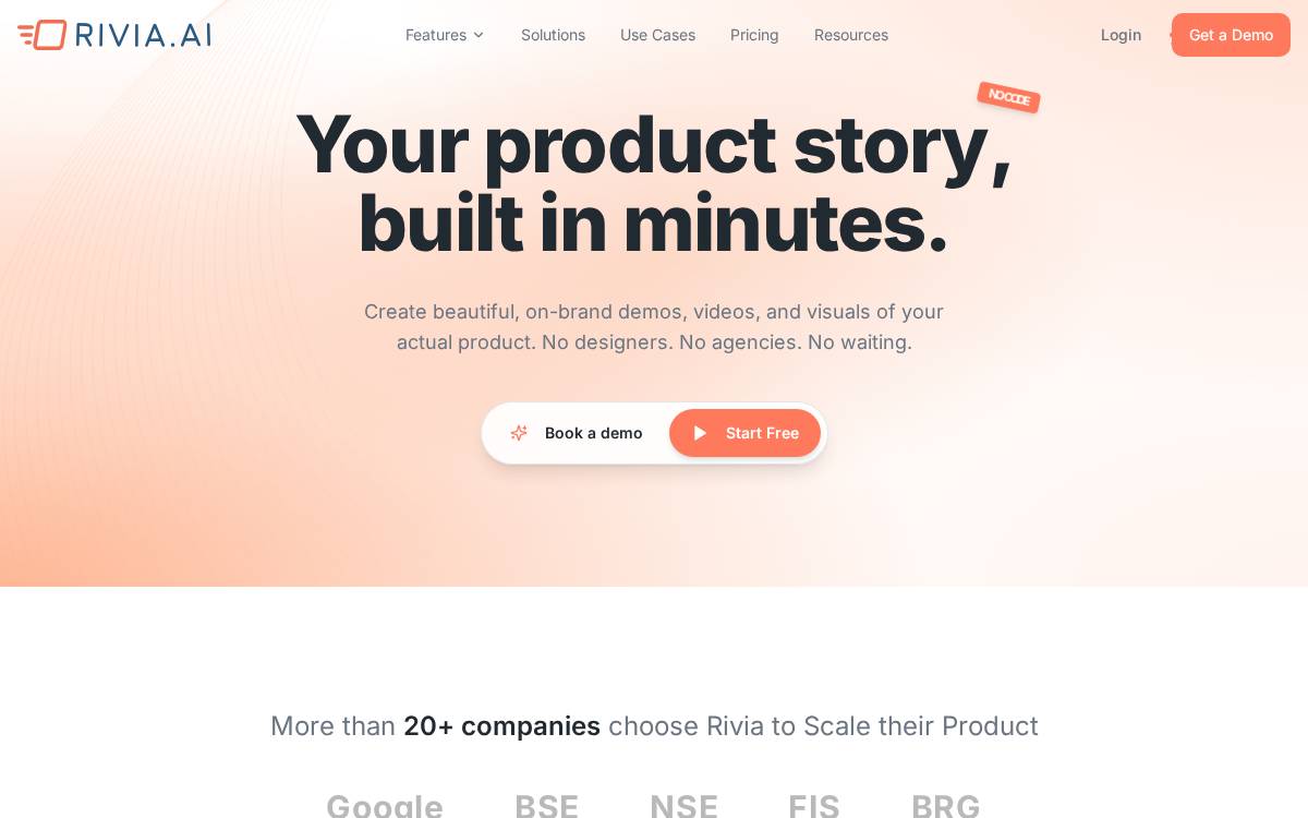 Rivia.AI website preview