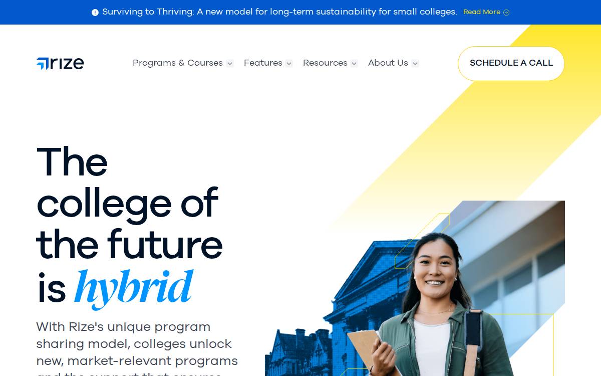 Rize Education website preview