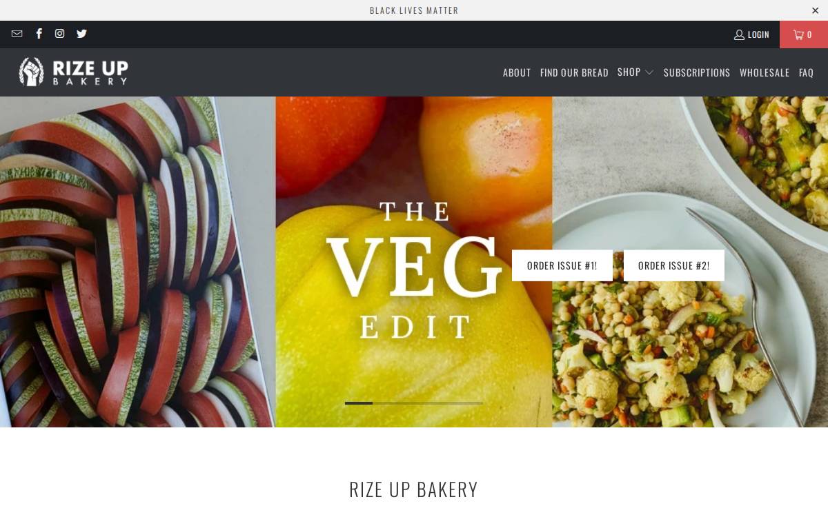 Rizeupsourdough website preview