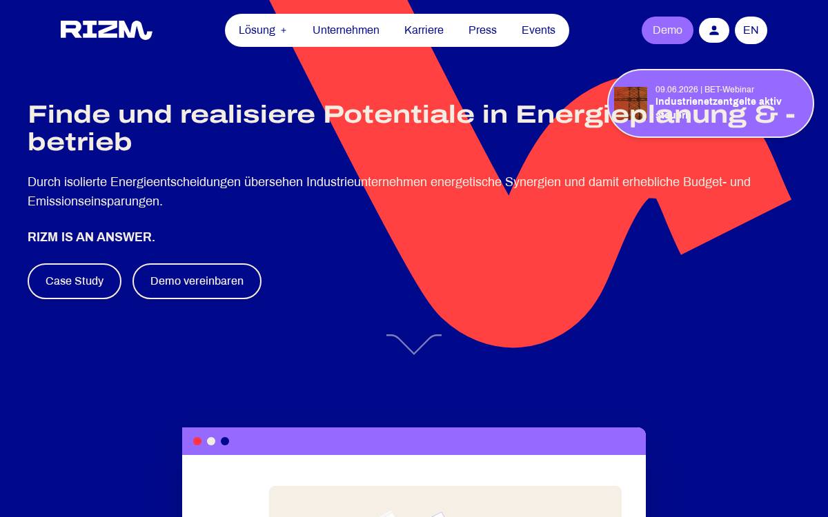 Rizm website preview