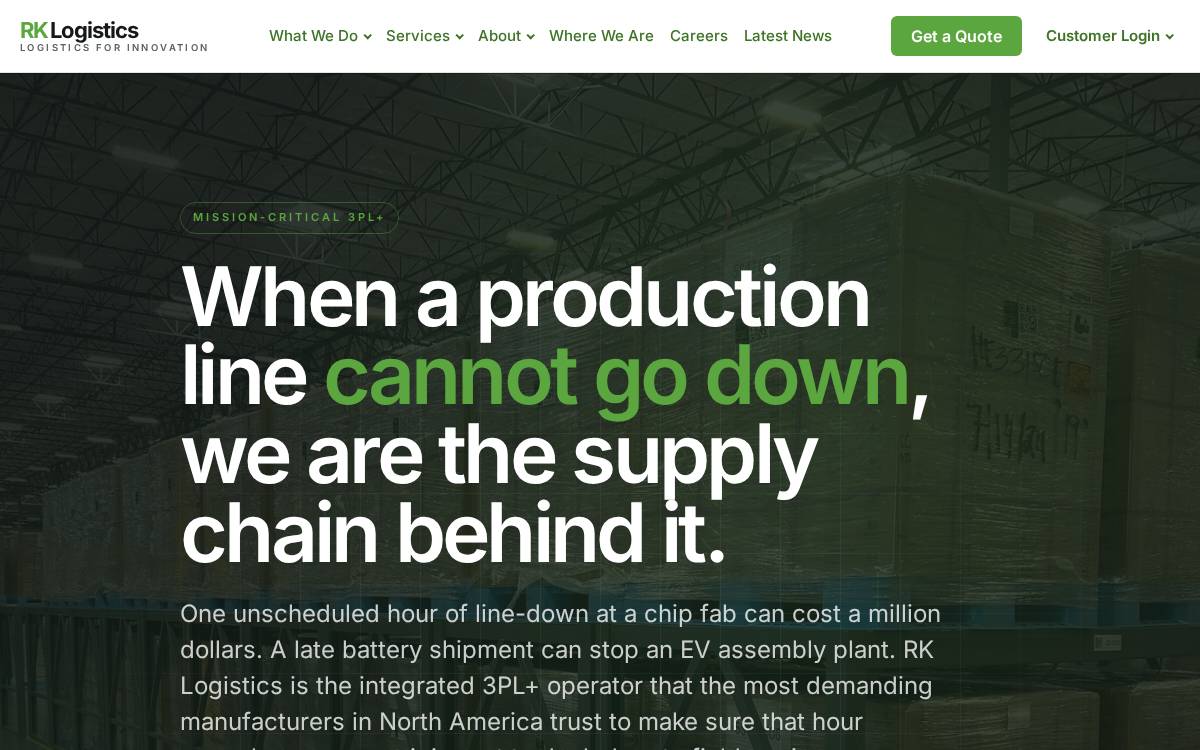 RK Logistics Holdings website preview