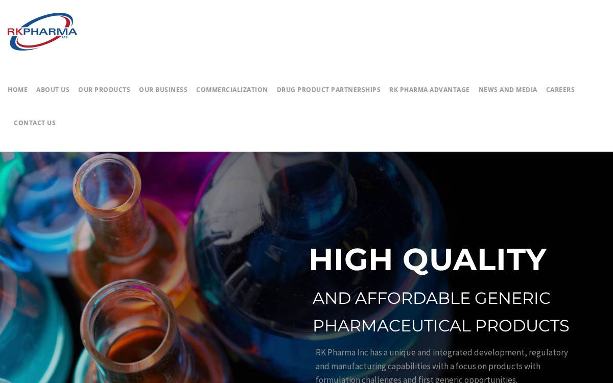 Rkpharmainc website preview