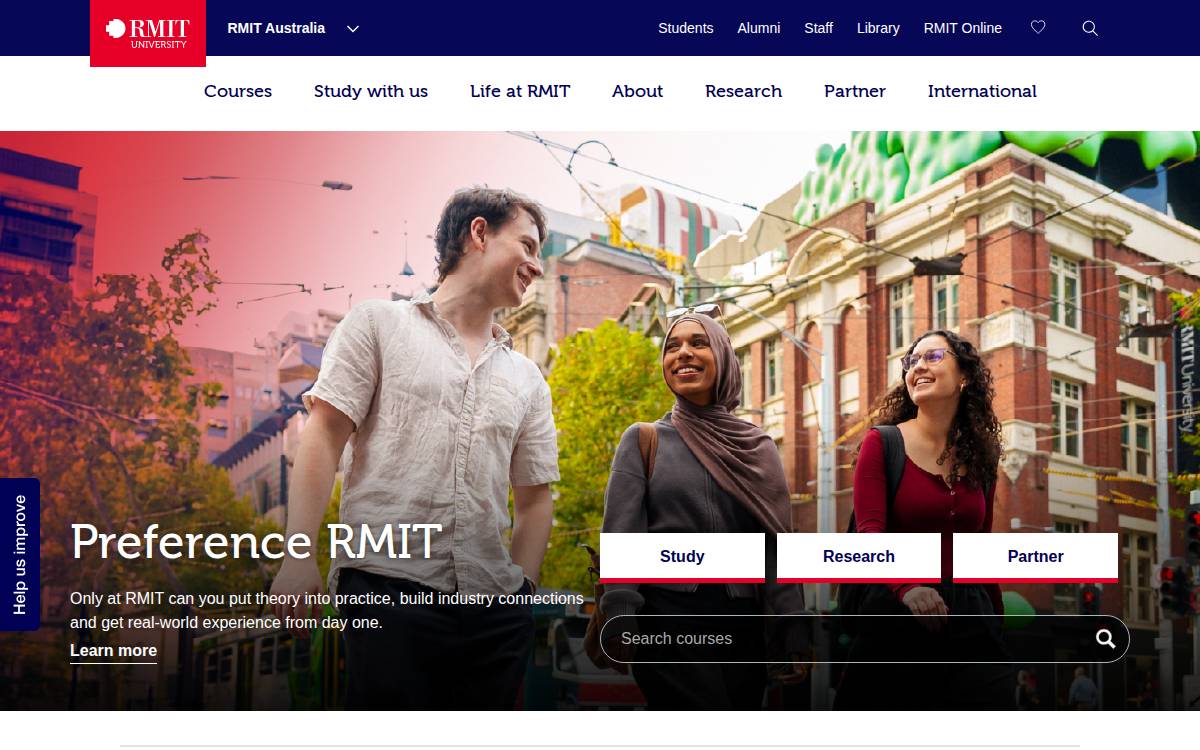 Rmit website preview