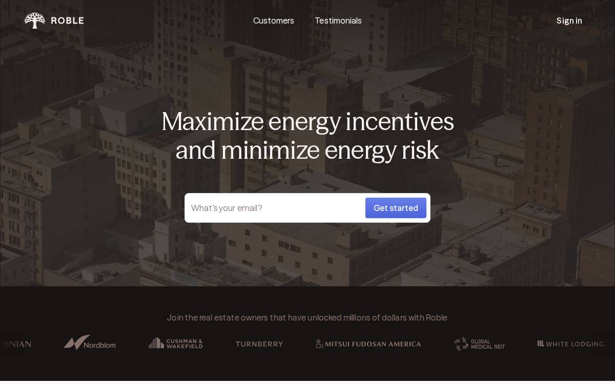Roble website preview