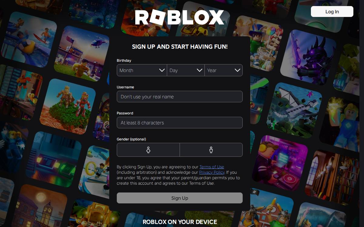 Roblox website preview