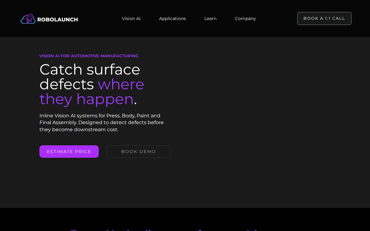 Robolaunch website preview