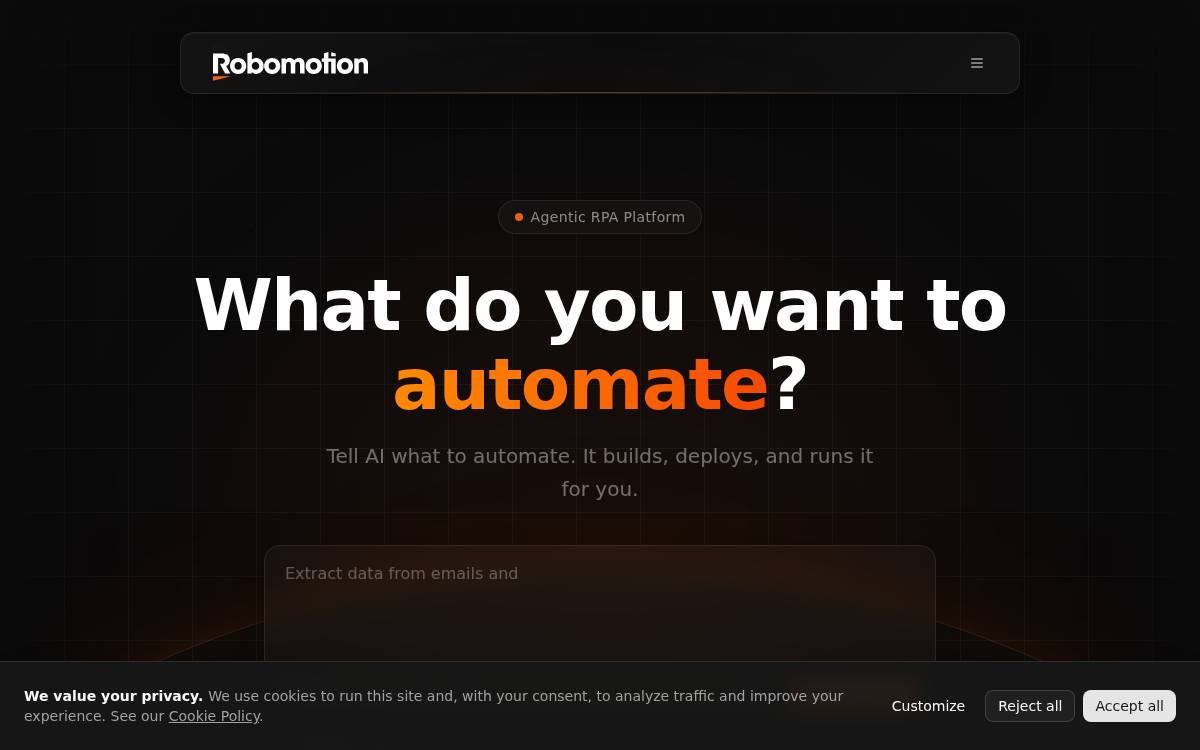 Robomotion website preview
