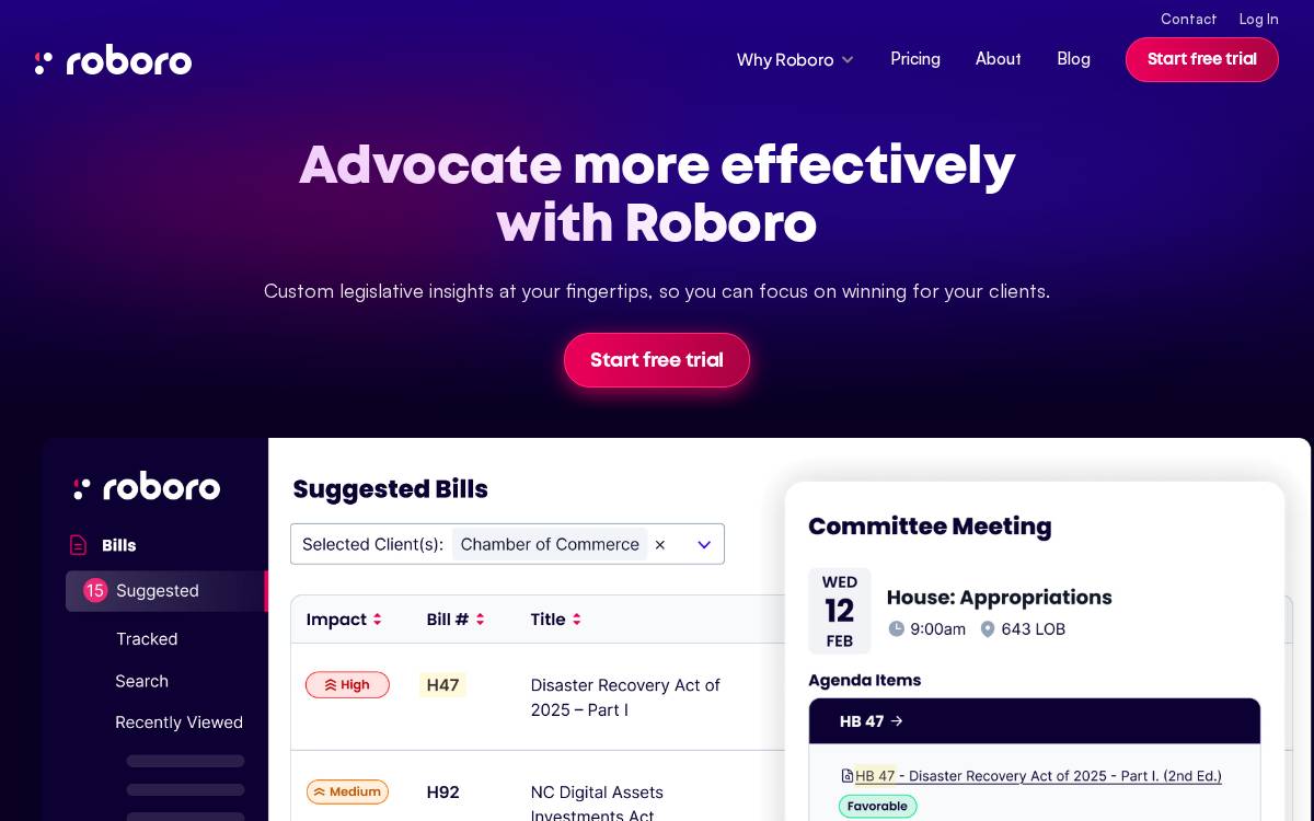 Roboro website preview