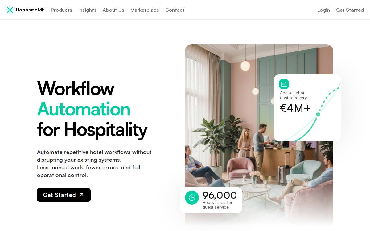 Robosize website preview