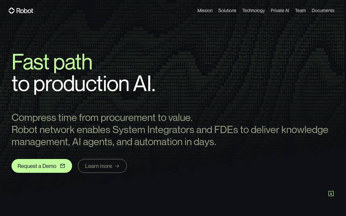 Robot Network website preview
