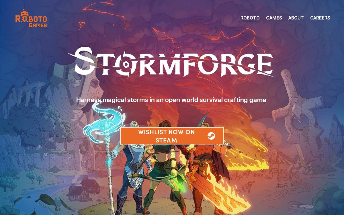 Roboto Games website preview