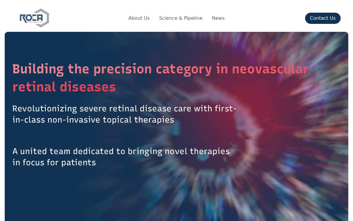 Roca Therapeutics website preview
