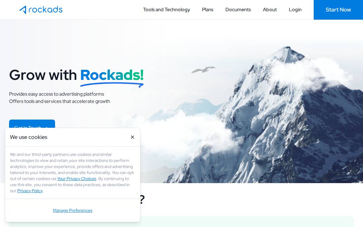 Rockads website preview