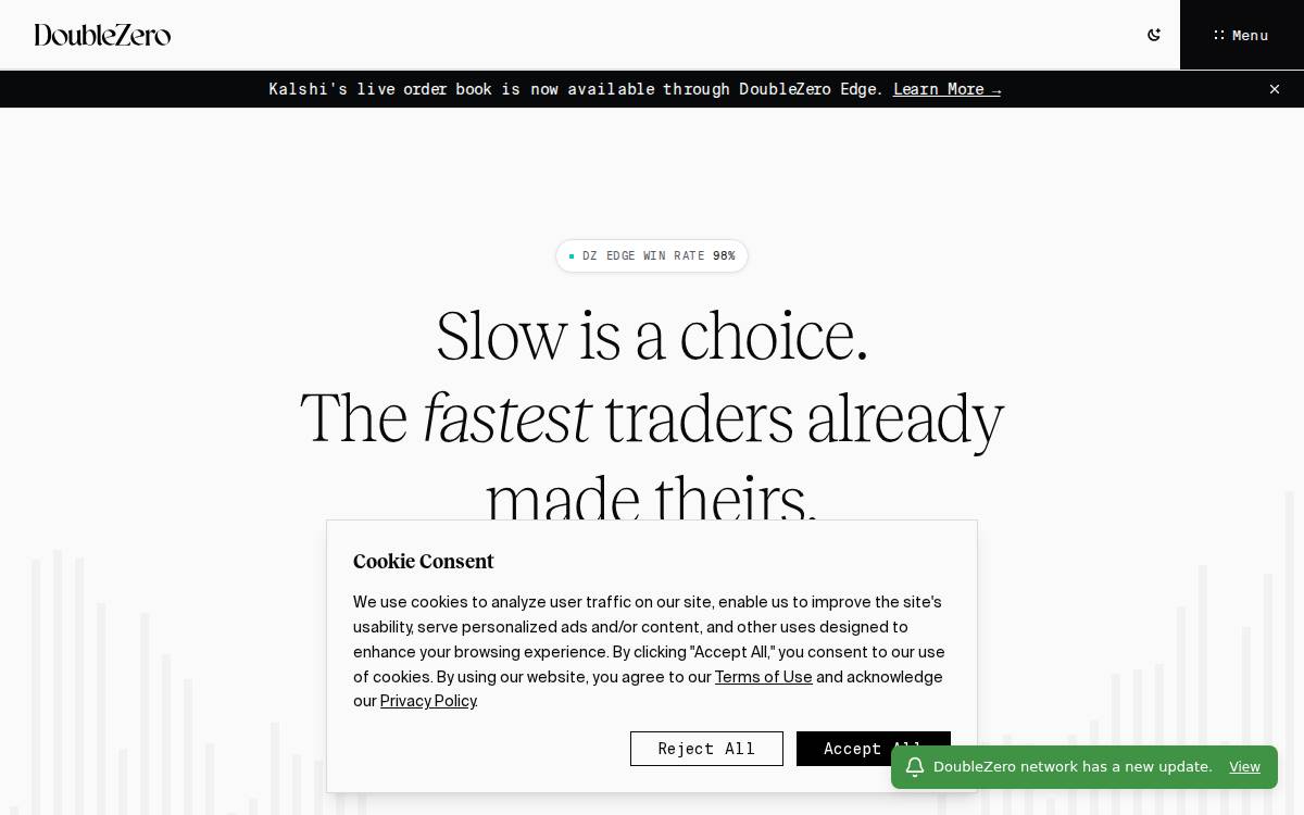 RockawayX portfolio company: DoubleZero website preview