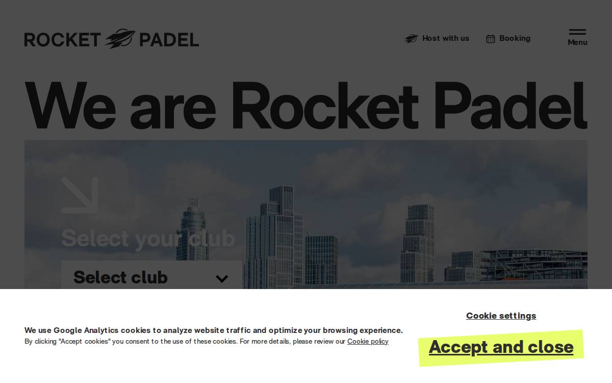 Rocket Padel website preview