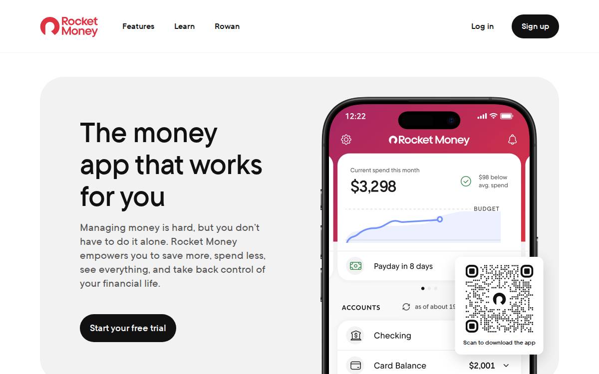 Rocketmoney website preview