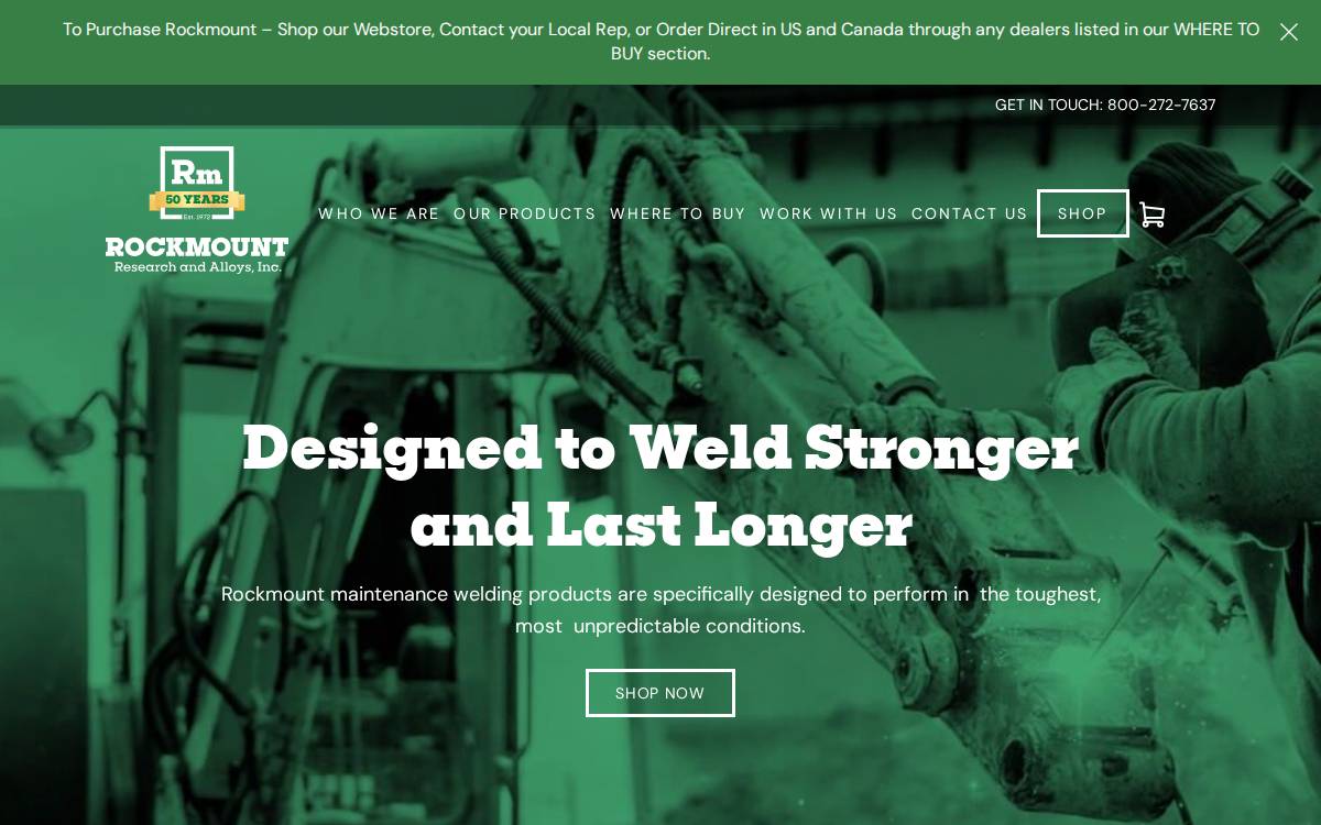 Rockmount Research and Alloys website preview