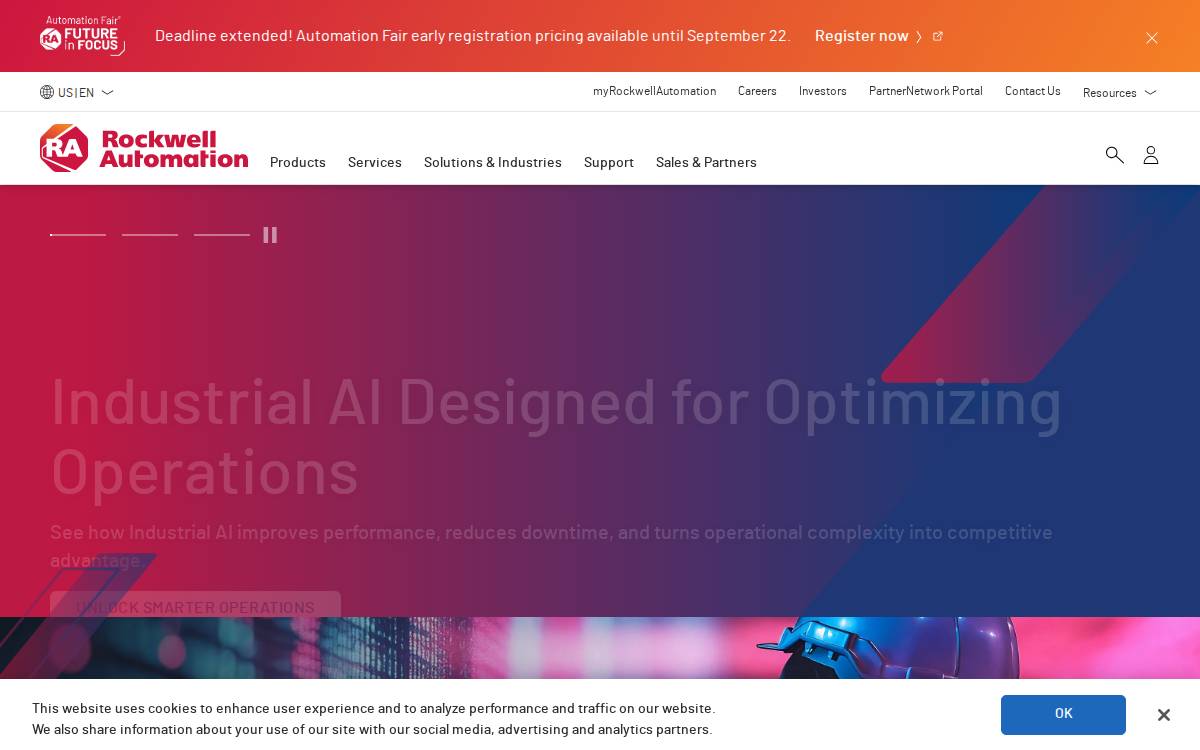 Rockwell Automation website preview