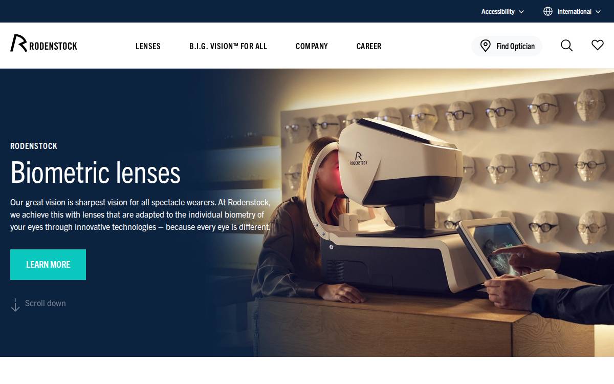 Rodenstock GmbH website preview