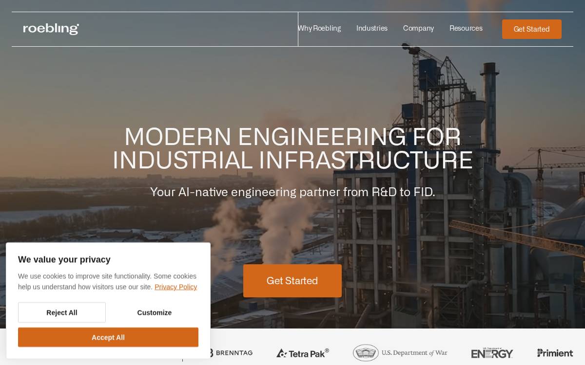 Roebling website preview