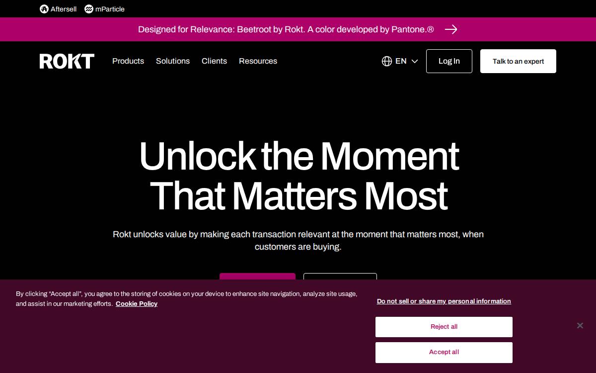Rokt website preview