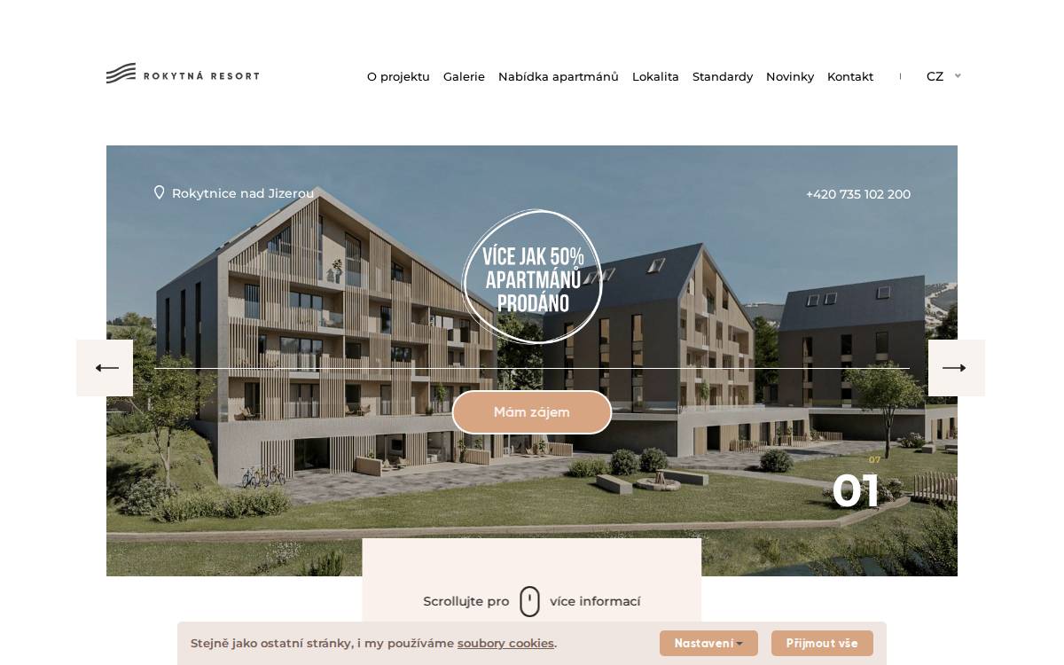 Rokytná resort website preview