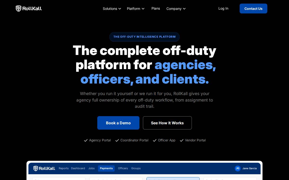 RollKall website preview