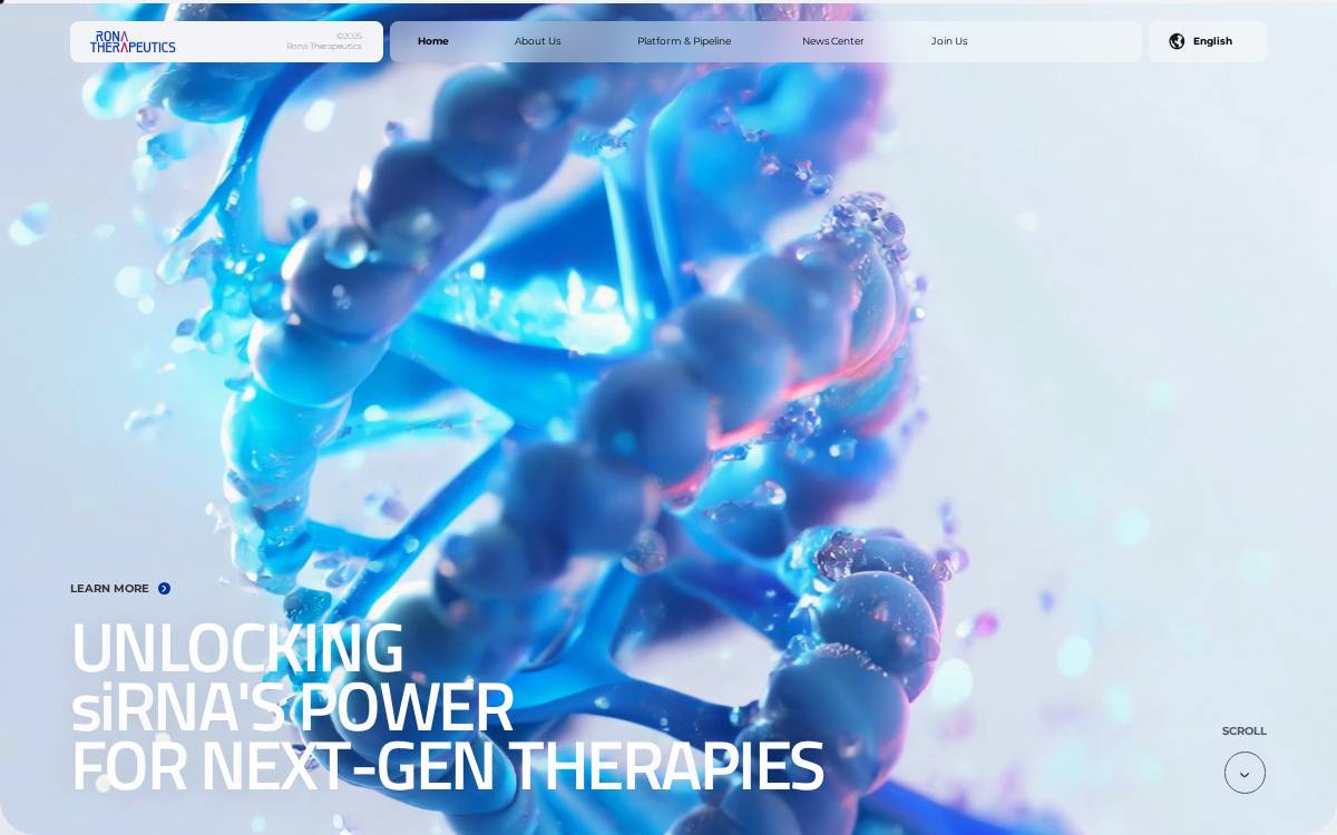 Ronatherapeutics website preview