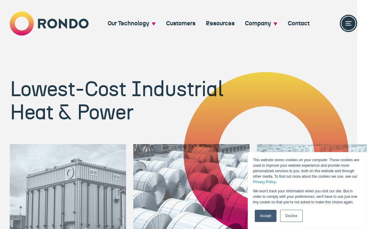 Rondo Energy website preview