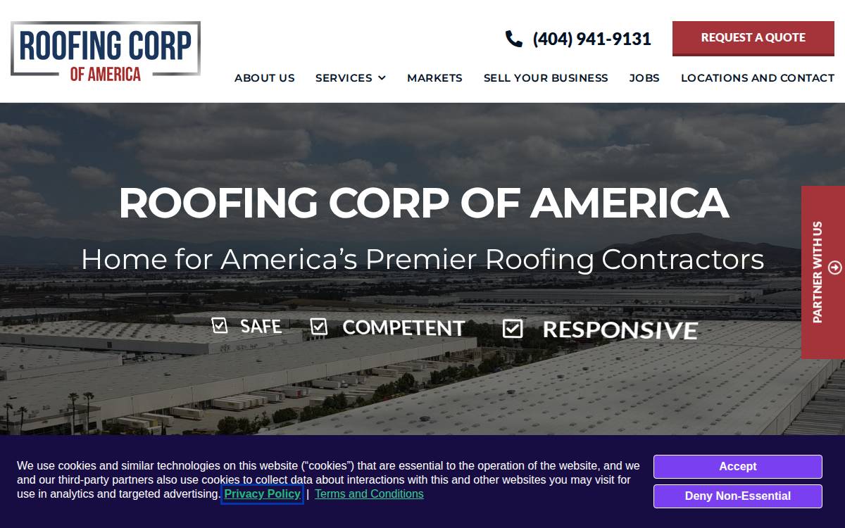 Roofing Corp of America website preview