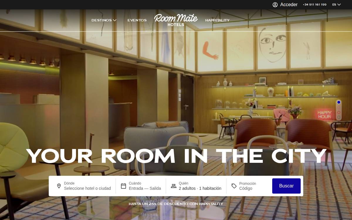 Room Matehotels website preview