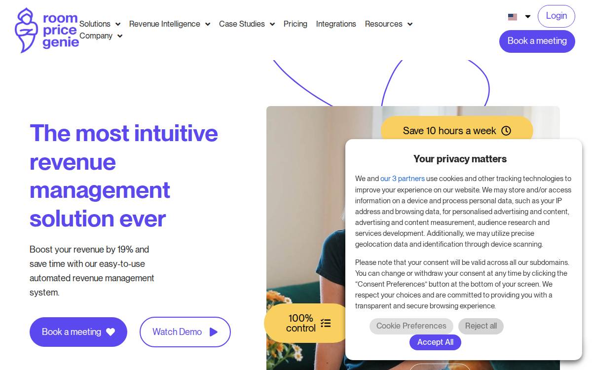 RoomPriceGenie website preview