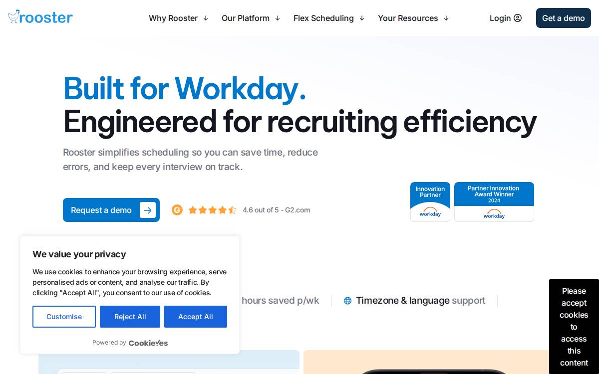 Rooster website preview