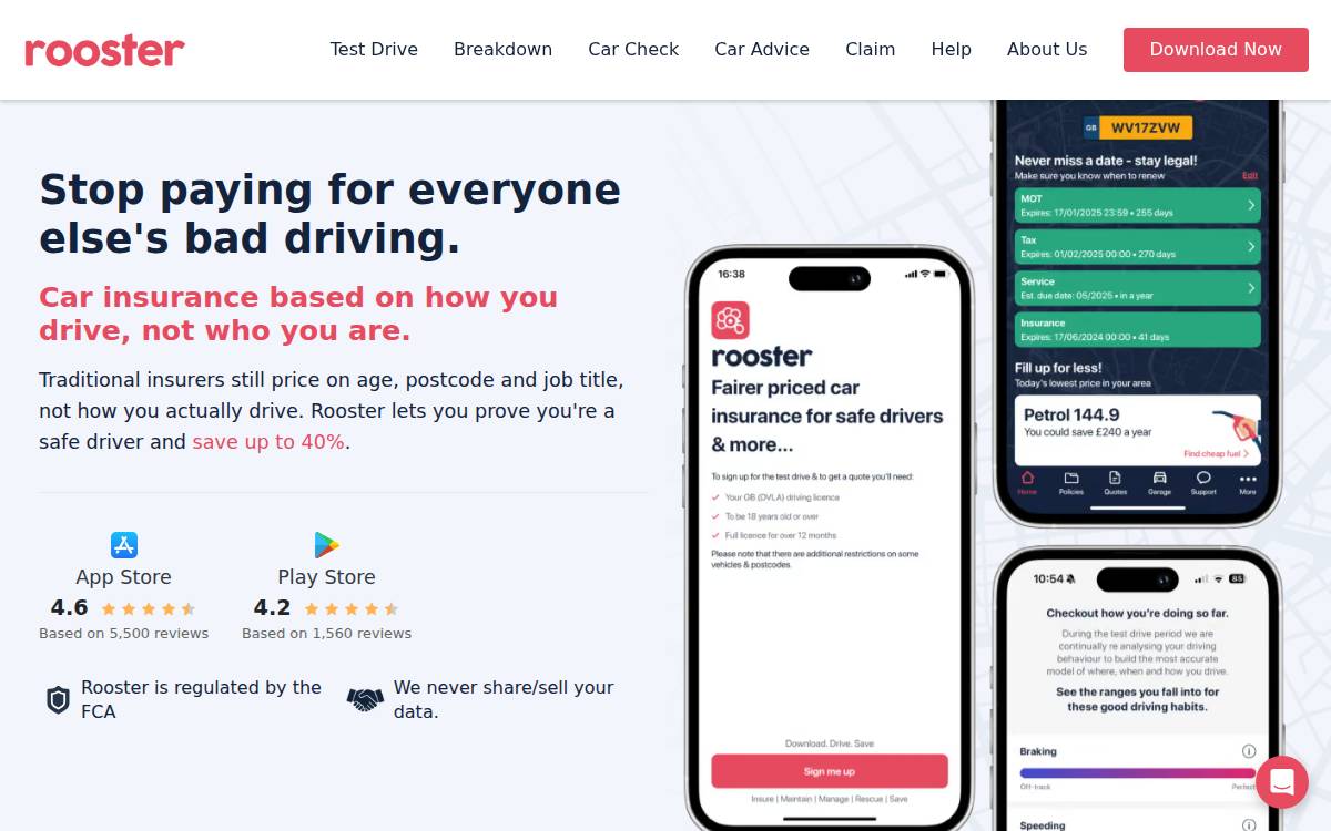 Rooster website preview
