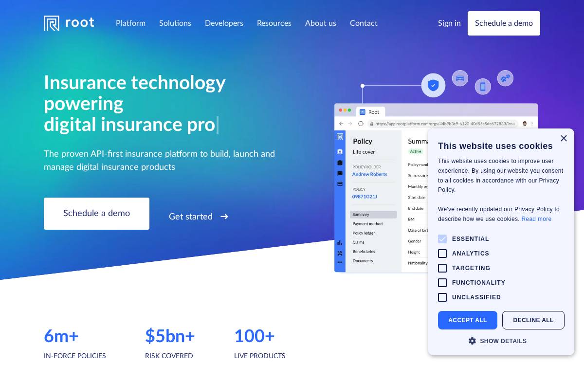 Root website preview