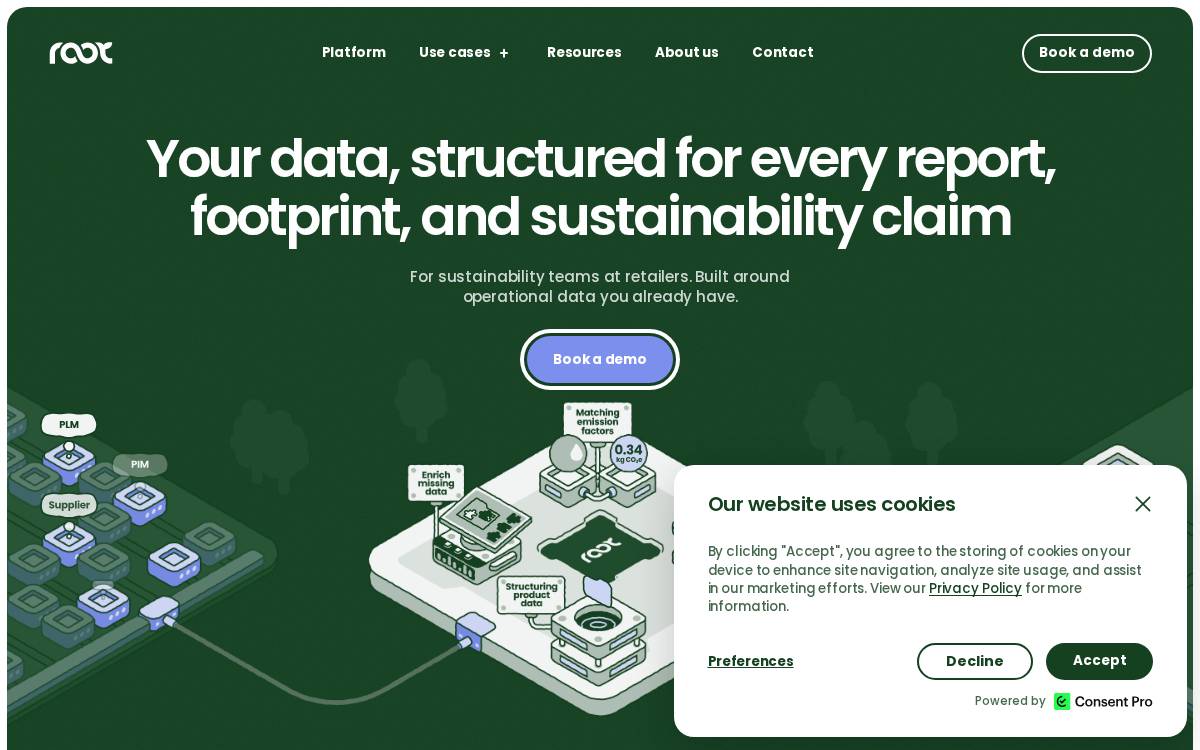 Root Sustainability website preview