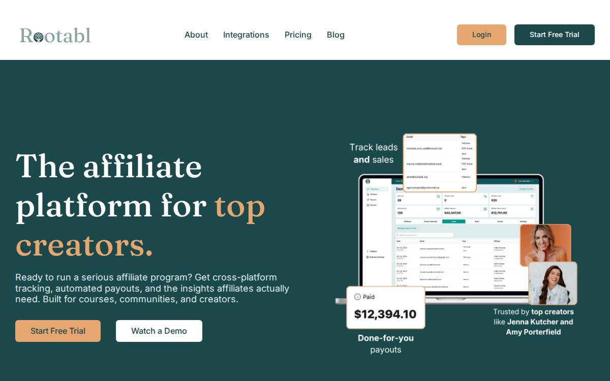 Rootabl website preview