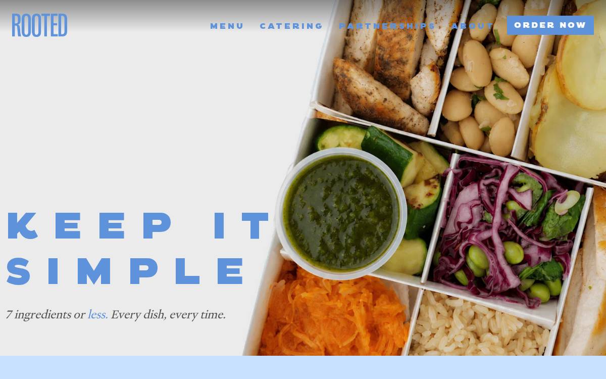 Rooted Restaurants website preview