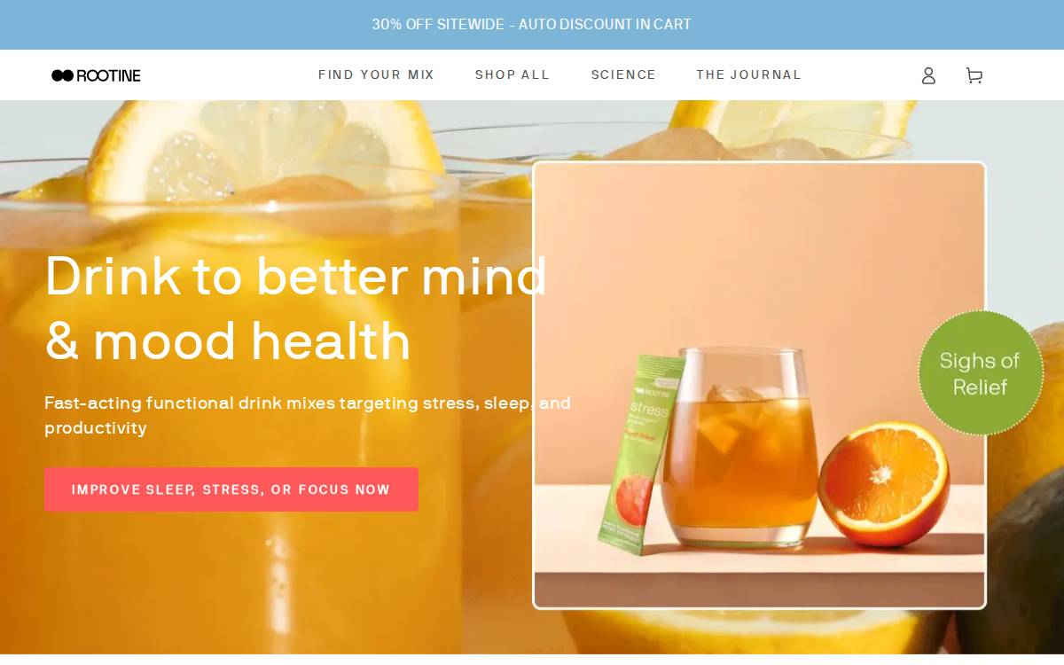 Rootine website preview