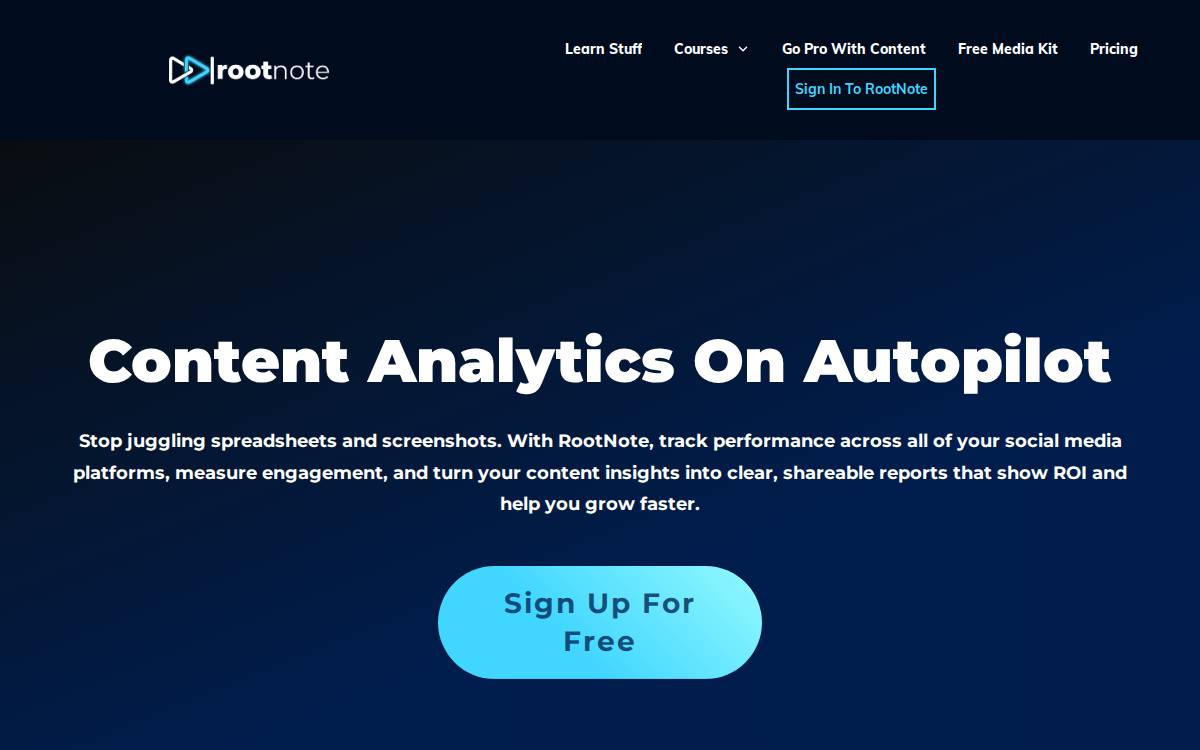 RootNote website preview
